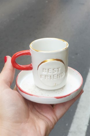 Best Friend Türk Kahvesi Fincanı - El Yapımı Seramik