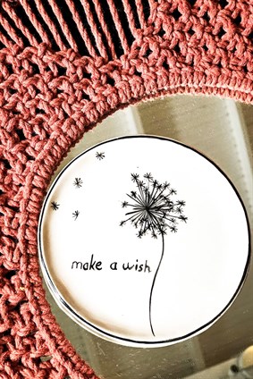 Make A Wish Mini Tabak - Seramik - El Yapımı