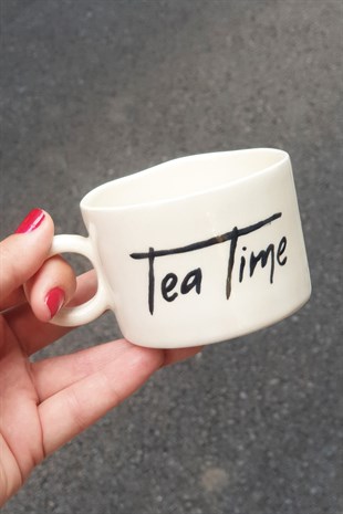 Tea Time Duble Fincan - Seramik - El Yapımı