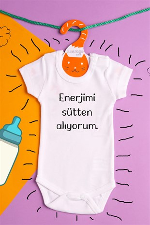 Türkçe Baskılı Bebek Zıbını - Enerjimi Sütten Alıyorum